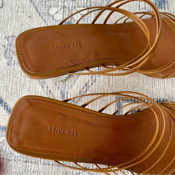 Regina Pyo Zoe Brown Leather Lucite Strappy Sandals Heels Size 36 - Picture 6 of 11